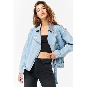 Forever 21 Denim Moto Jacket